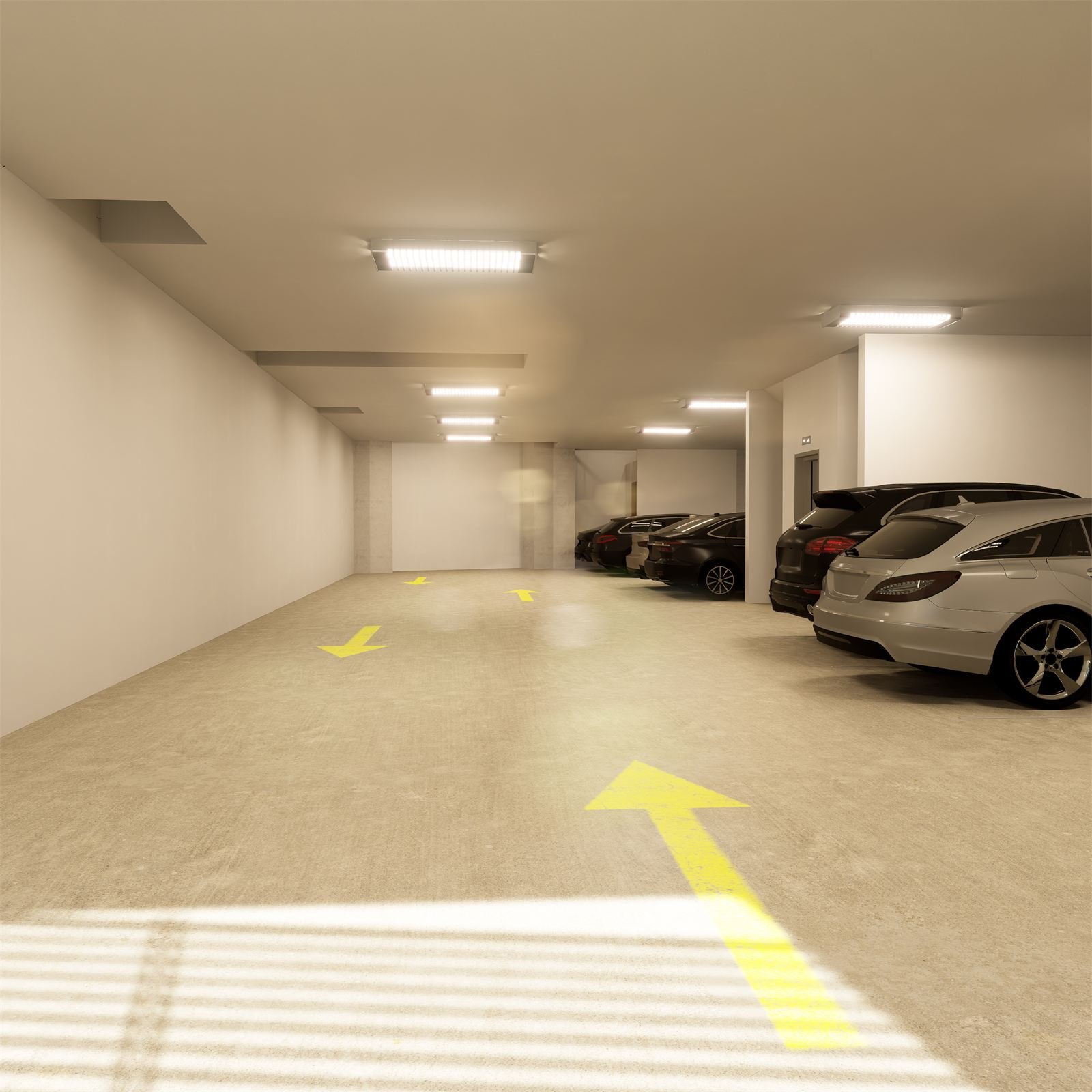 Estacionamiento privado techado dentro del edificio